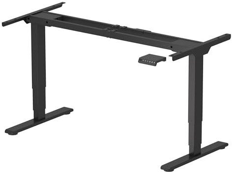 FlexiSpot EC4 Bureau Assis Debout Capacité de Charge 120kg,Électrique à 2 Moteurs,Cadre de Bureau Réglable en Hauteur,Panneau de Contrôle avec Port-Type C/A,Système Anti-collision,Noir