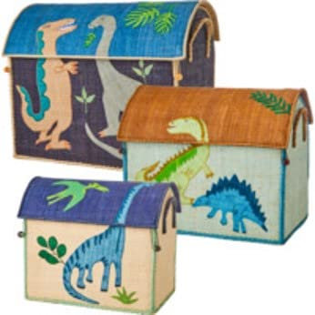 Rice – Bast-Spielzeug-Sneaker – Dinosaurier-Motiv, Schwarz