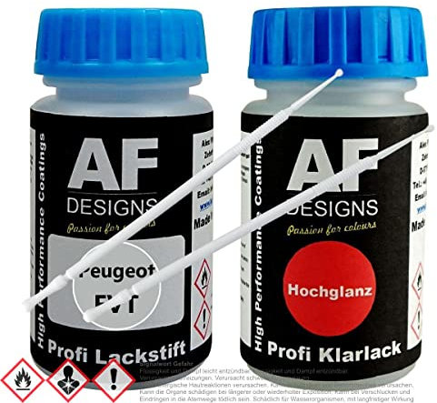 Stylo de retouche compatible avec Peugeot FVT Gris Clair Metallic Stylo de vernis transparent Kit de retouche peinture auto