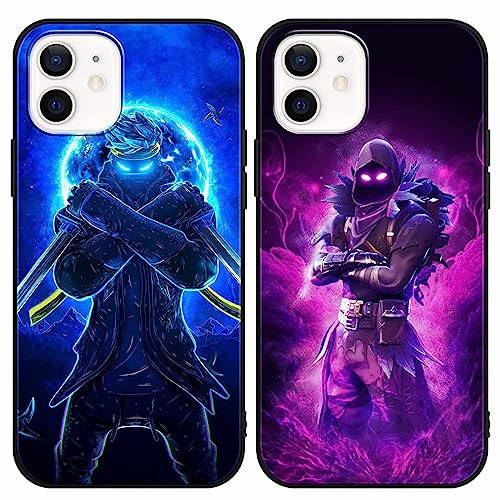 [2 Pack] Hülle für Apple iPhone 12/12 Pro 6,1 Zoll, Silikon Weich TPU Case Handyhülle für Hülle Motiv Schutzhülle für iPhone 12, 02