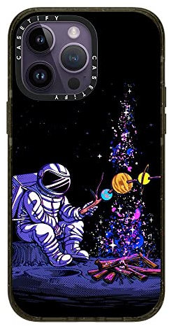 CASETiFY Impact iPhone 14 Pro Max Case [4X Military Grade Drop Tested / 8.2ft Drop Protection/Compatible with Magsafe] - Moon Camping - Clear Black