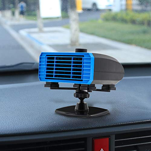 Baceyong Auto Heizlüfter, 150W Auto Heizung 12V Zigarettenanzünder, 2-In-1 Anti-Beschlag 360° Drehbare Windschutzscheibe Demister Fenster Defroster Lüfter Enteiser Elektrisch, Kinetische Mini-Heizung