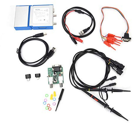OSC482F Mobiles virtuelles Oszilloskop-Kit 13 MHz Signalgenerator 4-Kanal-Logikanalysator TTL-Pegel 20 MHz Mini-Speicheroszilloskop-Set mit Sondenadaptern