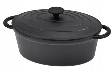 Luckyberg Bratentopf 29 cm / 3,9L, Gusseisen Topf, Gusseisen Bräter mit Deckel, Schmorpfanne & Schmortopf oder als Bratentopf für Induktion