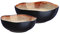 Björn, Collection Iris, Lot de 2 Saladiers de 24cm et 28,5cm en Grès avec Email Réactif, Plats dégradé Beige et Marron - Compatible Micro-ondes et Lave-vaisselle