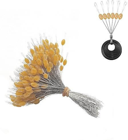 600 Stück Angel-Bobber-Stopper, Gummistopper Gummiperlen Stopper 3 Größen Angeln Zubehör für Angelschwimmer, Bohnen, Platz - L