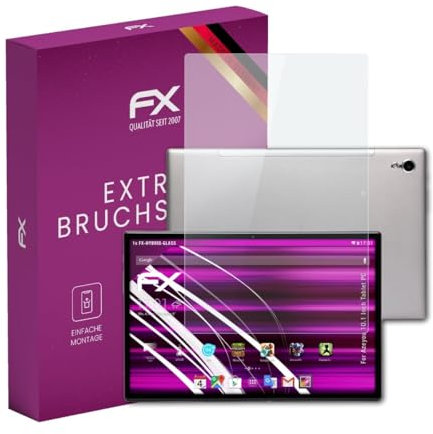 atFoliX Protection Écran Film de verre en plastique compatible avec Azeyou 10.1 Inch Tablet PC Verre film protecteur, 9H Hybrid-Glass FX Protection Écran en Verre trempé de plastique
