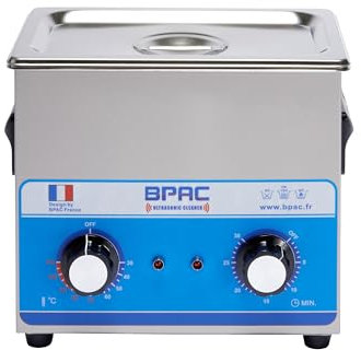 BPAC Nettoyeur Ultrasons avec Cuve 3 Litres - Ultrasonic Cleaner Analogique - Nettoyeur Ultrason Bijoux Puissance 120 W - Appareil Pour Les Particuliers et Professionnels - Marque Française