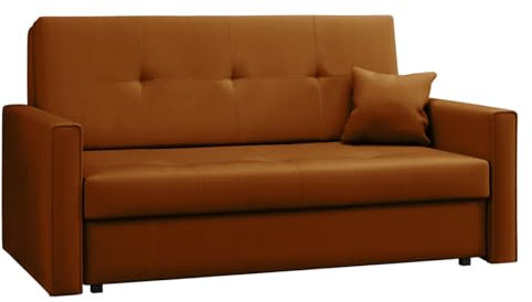 Mirjan24 Sofa Viva Bis III mit Schlaffunktion, Bettsofa, 3 Sitzer Polstersofa mit Bettkasten inkl. Kissen, Sofagarnitur, Schlafsofa Farbauswahl, Wohnlandschaft (Manila 31)
