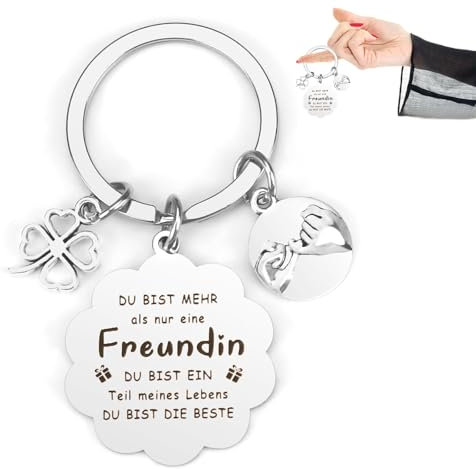 AOOGON Beste Freundin mit Gravur Schlüsselanhänger, Beste Freundin Geschenke Anhänger, Freundschaft Geschenk für Freundin Freundschaftsgeschenke