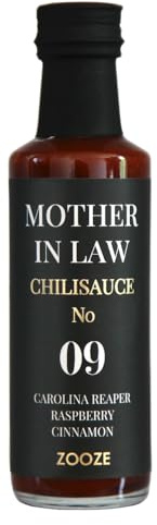 Mother in Law Chilisauce No. 9 | CAROLINA REAPER, Raspberry and Cinnamon | Super Hot Sauce | ZOOZE | Sehr scharfe Chilisauce| Ohne Zusatzstoffe | Handmade | Edles Feinkost Geschenk