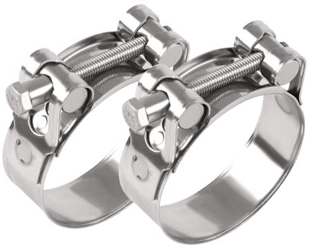 DOCAS 2 Pezzi Ø 56-59mm Morsetto per Tubo di Scarico,Fascette Stringitubo Acciaio Inox 304, Fascetta di Scarico Regolabile per auto, moto