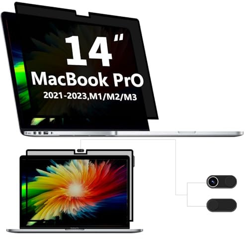 Privacy Displayschutzfolie für MacBook Pro 14 Zoll, Abnehmbarer Blickschutzfilter für MacBook Pro 1 Zoll (2021-2023, M1, M2, M3) - A2918 A2992 A2442 A2779