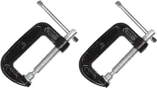 2 Inch C-Clamp Set, Heavy Duty Steel C Clamp Industrial Strength C Clamps for Woodworking, Welding, and Building(2PCs)