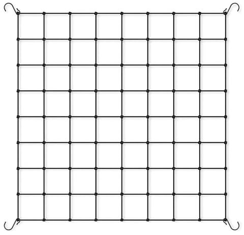 Lohill Scrog Pflanzennetz - Grow Netz in Verschiedenen Größen für Garten und Kletterpflanzen - Elastisches Spalier mit 4 Haken (80 * 80cm, 64 Löcher)