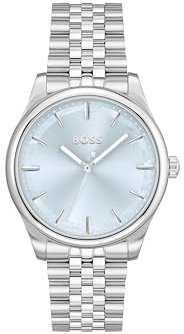 BOSS Analog Quarzuhr für Damen Kollektion Graceful mit Silbernes und Zweifarbiges Edelstahlarmband