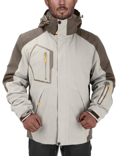 Veste softshell pour homme avec capuche doublée en polaire - Veste d'extérieur coupe-vent imperméable - Veste fonctionnelle d'hiver - Veste de transition - Veste à capuche - Veste de randonnée pour