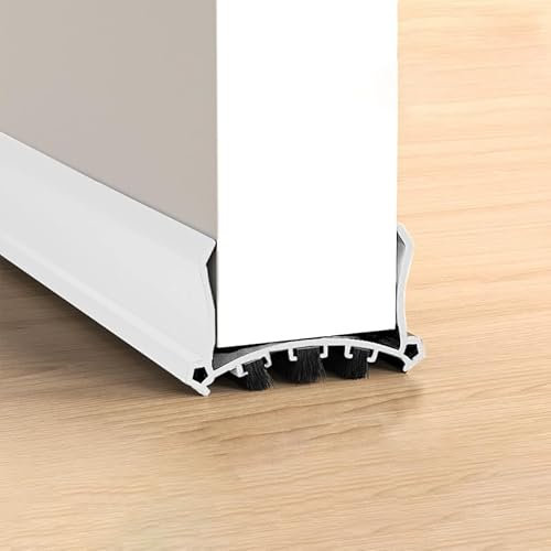 Cotensta 96cm Blanc Calfeutrer Bas de Porte, Boudin de Porte Autocollant, Isolation Phonique Porte, Pour Portes de 3,5 à 5,5 cm d'épaisseur et Espace Inférieur de 0,3 à 2 cm, (white)