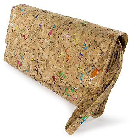 MarBello Vegan Geldbeutel Geldbörse Reisebrieftasche kompakt Brieftasche aus Kork mit Handschlaufe für Damen und Girls