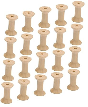 DIYEAH Holzspulen 50 Stück Naturbelassene Leere Wickelspulen Aus Holz 27x16mm Selbstgemacht Bastelspulen Für Garn Faden Draht Aufbewahrung Und Dekoration