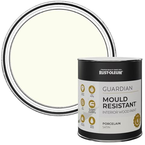 Rust-Oleum White Guardian Mould Resistant Interior Wood Paint in Satin Finish - Porcelain 750ml