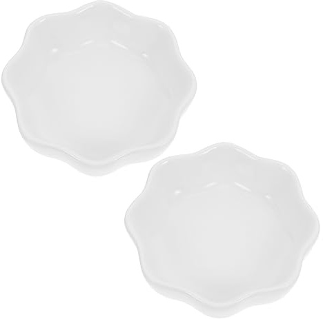 Gamelle pour Hamster en Céramique Blanche Lot de 2 Bols Mini | Résistante à L’usure, Facile à Laver, pour Nourriture et Eau, Adaptée aux Chinchillas et Petits Rongeurs
