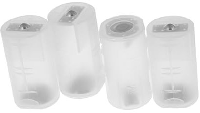 VICASKY 4pcs Size Battery d Adapter Rechargeable d Battery Converter Plastic Adapter Holder for Devices