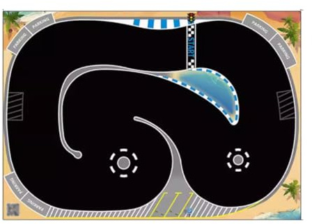 Thinkizen Race Track Scene Mat Fahrzeuge Modell, 800x600MM für 1/32 1/43 1/64 1/76 RC Autos, Drift Track Szene Matte, Spaß & Dynamische Spielraum für Modell Racing Fans
