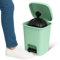 TECHZOCO Cubo basura plástico, Cubo basura apertura pedal, Papelera de pedal, cubo de Pedal, Basura para oficina, Libre BPA, 45 cm alto x 38 cm ancho x 32 cm fondo, Capacidad 27 Litros, Verde claro.