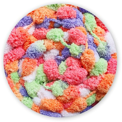 James C Brett Munchkin Pom Pom Knitting Yarn 200g Ball Super Chunky (MK04, 1 Ball)
