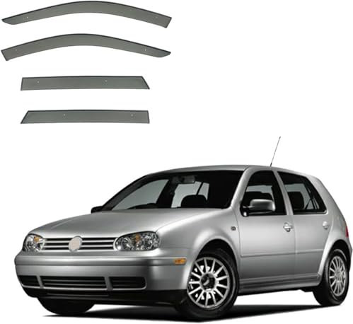 Huiloogye Auto Autofenster Windabweiser für VW Golf 4 MK4 1998+ - Integrierte Regenabweiser - Einfache Montage - Autofenster Regenschutz - Windabweiser Autofenster