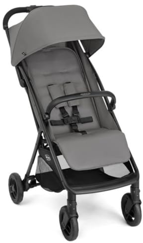 Graco MyyLite Kompakter Kinderwagen/Kinderwagen mit Regenschutz, geeignet ab Geburt bis ca. 4 Jahre (0-22 kg), geringes Gewicht von nur 5,8 kg mit einer Sekunde, Einhandklappung, Steeple Gray Fashion