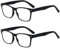 Wise Eyewear 2er Pack Bulk Multi Focus 3 Power Progressive Lesebrille – No Line (2er Pack Schwarz, 2.00)