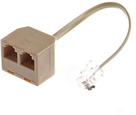REFURBISHHOUSE Adaptateur de Ligne de Telephone Jack RJ11 Male vers Double RJ11 Femelle