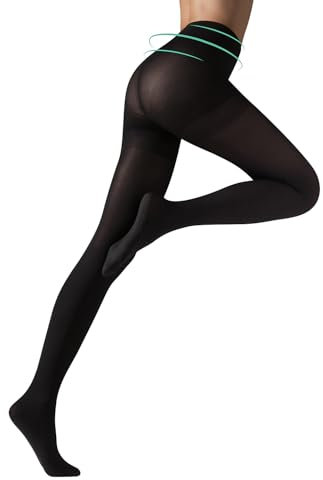 CALZITALY Collants Opaques Gainant en Microfibre 3D avec Effet Modelant | Noir, Bleu | S, M, L, XL, XXL, 3XL, 4XL | 80 DEN | Fabriqué en Italie (2XL, Noir)