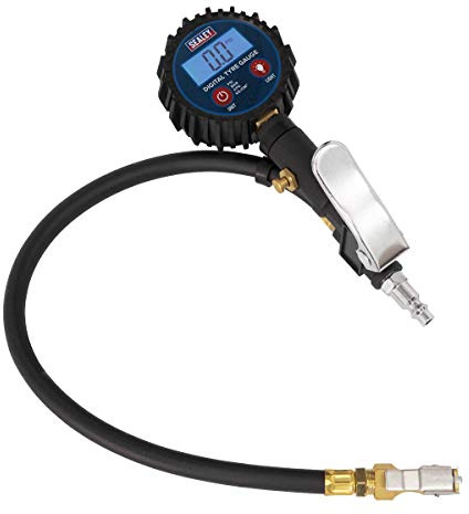 Sealey Compact Digital Tyre Inflator with Clip-On Connector - SA400