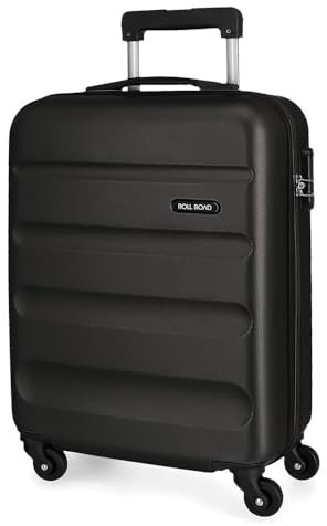 Roll Road Flex Valise Trolley Cabine Noir 38x55x20 cms Rigide ABS Serrure à combinaison 35L 2,5Kgs 4 roues Bagage à main