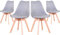 EGOONM Sillas Comedor Pack 4, Nordicas Sillas para Cocina, Oficina, Bar, Sala de Estar-Silla de Cena (Gris)