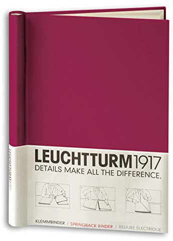 LEUCHTTURM1917 361661 Klemmbinder PEKA A4, für 150 Blatt, mit Notizbucheinband, 220 x 305 x 25 mm - Port Red