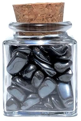 MKÖPKE Edelsteine im Glas - Hämatit Trommelsteine »Energiestein« Kristallsammler Mitbringsel