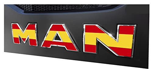 W.B.A. Aufkleber passend für MAN Emblem TGX/TGS ab 2013 und TGX ab 2020, Länderfarben (Spanien 9), PVC, Emblem, Fahrzeugaufkleber, LKW, Rot und Gelb