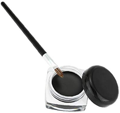 Liner Gel Waterproof Long Lasting Drama Maquillage Gel Eyeliner Eyeliner avec beauté pinceau cosmétique Dernière toute la journée longue (Noir, 0,18 oz / 5 g) intérieur et extérieur
