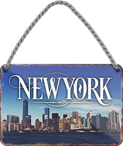 schilderkreis24 Blechschilder Kollektion 18x12cm – Städte-Motive aus aller Welt: Dekoration & Geschenkidee für Weltenbummler (New York)