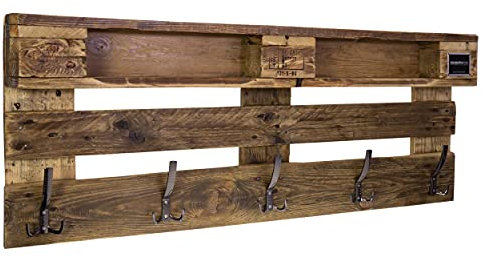 Schroth Home PALrobe 120 x 47 x14 cm rechteckig – Wandgarderobe im VINTAGE Look mit Ablage – Garderobe aus Holz – mit Haken