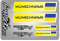 4er Set Aufkleber mit Fahne Flagge und wahlweise Name Sticker für Auto Fahrrad Motorrad Roller Helm im Rallye Racing Design R156 (31 Ukraine, Mit Wunschname)