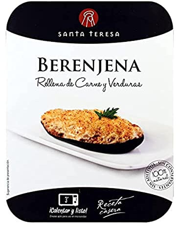 Santa Teresa - Platos Preparados Sin Conservantes ni Aditivos. ¡Calentar y Listo! (Berenjena Rellena de Carne y Verduras 275 g)
