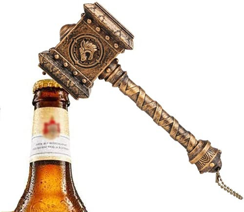 xiaoyige Doom Hammer Flaschenöffner mit Ton, Bieröffner und Getränke, Geschenk für Fans von Spielen, für Männer, Barzubehör – for The Horde (Gold)