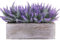 Arreglo de flores de lavanda falsa en caja rectangular rústica para macetas de madera artificial en maceta para regalos, casa de campo, boda, centro de mesa de cocina, alféizar de ventana, decoración