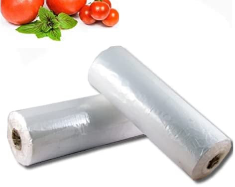 Sabco - 2 Rolls Twin Pack Plastic Bags On Roll - Clear Poly Food Sandwich Food Bags For Fruit And Veg - 13 X 17 Or 350 X 440mm