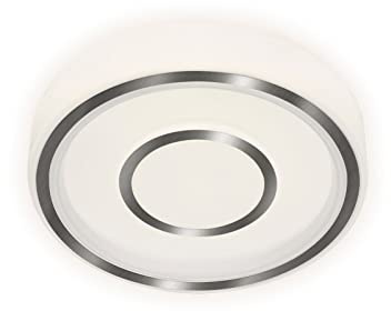 BRILONER Leuchten - LED Deckenlampe mit Backlighteffekt, Deckenleuchte, neutralweiße Farbtemperatur, Ø280 mm, Aluminiumfarbig, 3444-019